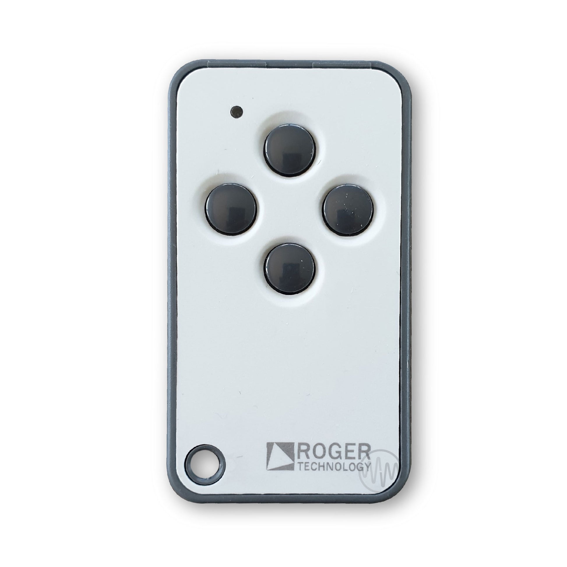 Roger dark & light grey gate remote with 4 circle dark grey buttons