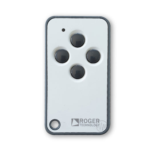 Roger dark & light grey gate remote with 4 circle dark grey buttons